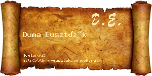 Duma Euszták névjegykártya